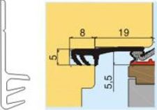 L 7005 Srázový těsnící profil pro dvoukřídlá okna, béžový, falc 12 a 19mm