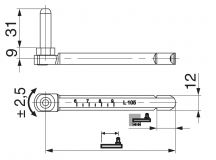 STAVITELNÁ SVORKA HORNÍ, VEL.2, ČERNÁ, 135MM SE STRANOVÝM SEŘÍZENÍM
