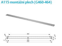 Montážní plech A115 ke konzolím L G460-464, stříbrný