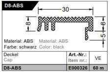 Krytka D 8-ABS - 60 bm (20x3bm), černá