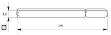 Náhradní 4hran pro HS kliky 10x10x172mm, síla profilu 88-112