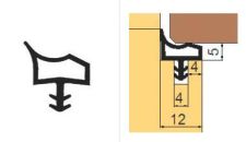 L 8004 Těsnící profil do zárubní 12mm TPE, spára 5-9mm černý