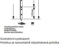 Neu - horní/spodní zástrč dveřní štulpové lišty U30x10,130mm, pravá GU 6-35765-22-R-1