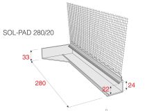Parapetní omítkový profil SOL-PAD 280/20 (AL parapet s vyložením 90-280mm)