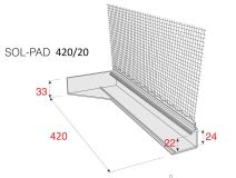 Parapetní omítkový profil SOL-PAD 420/20 (AL parapet s vyložením 281-420mm)