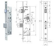 Panikový mechanický zámek N1600 fce B klika+klika, DM35/92/9/270x24x3mm, levopravý