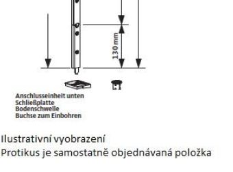 Neu - horní/spodní zástrč dveřní štulpové lišty U30x10,130mm, levá GU 6-35765-22-L-1