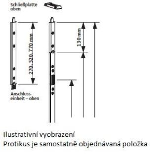 Neu - horní/spodní zástrč dveřní štulpové lišty U30x10,270mm, pravá GU 6-35765-62-R-1