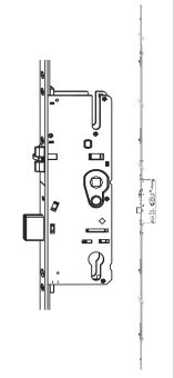 G-TS zámek ovládaný klikou E92 PZ 4i.S. DM28 VK8 F-2.200x16, prodlužitelný PT