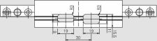 KRYCÍ MŮSTEK PRO DVOJKŘÍDLÉ DVEŘE, 19X11/19 MM, STŘÍBRNÝ