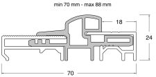 PODLAHOVÝ PRÁH VYSOUVACÍ S PŘERUŠENÝM TEPELNÝM MOSTEM, DÉLKA 5000 MM, S=70-88, VÝŠKA 24 MM, F1