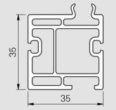 DVEŘNÍ PODKLADOVÝ PROFIL 35X35 MM, ČERNÝ